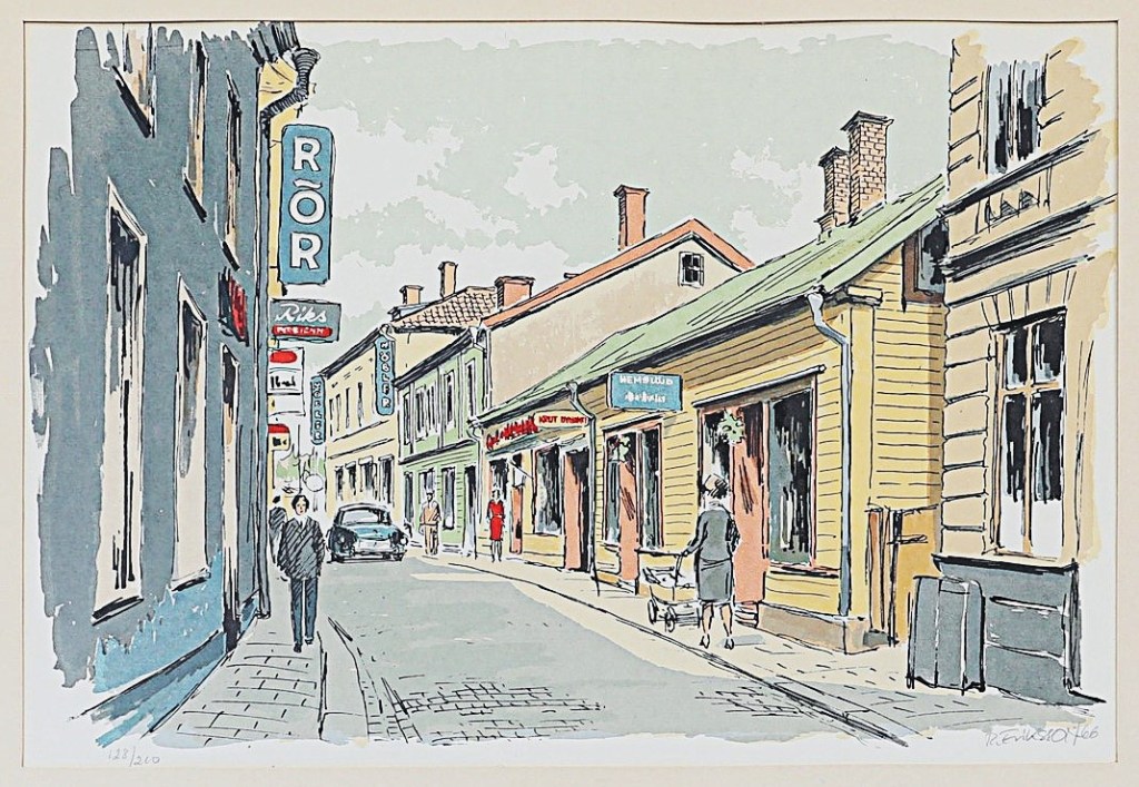 Eskilstuna - Screentryck - Köpmangatan - 1966_Auctionet Januari 2025.