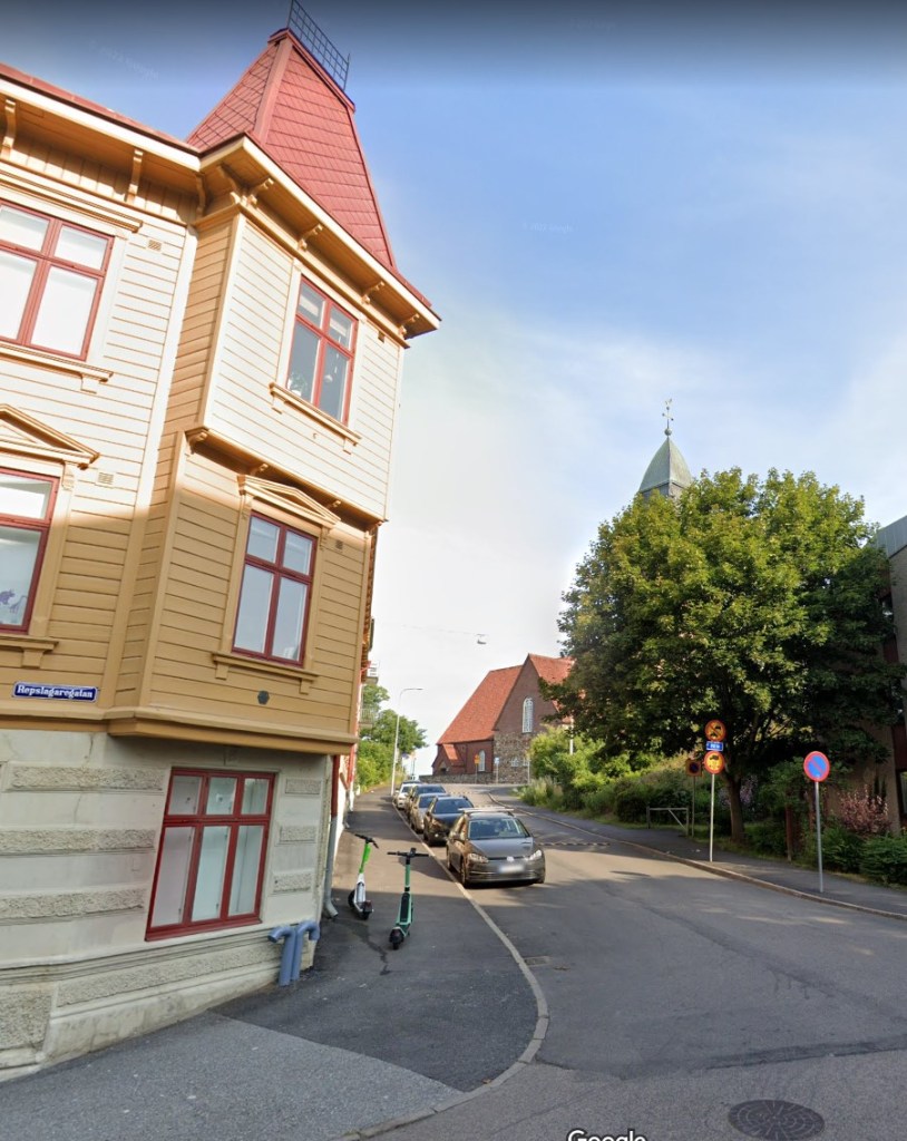 Göteborg - Masthuggskyrkan - Aktuell gatu-vy från Google Maps.