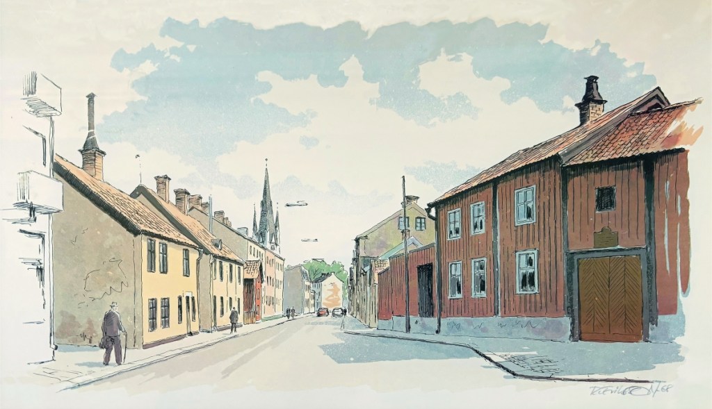 Linköping - 1968 - Hunnebergsgatan, vid parken Kampen. Detta foto fick jag sänt till mig 2026-01-06. Tack Jan för ditt bidrag.