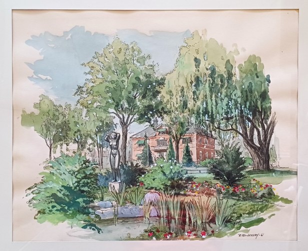 Katrineholm - Akvarell - Stadshuset Gröna Kulle_1961.