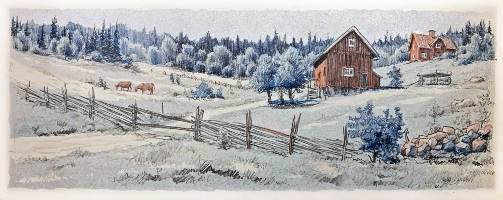 Landskap - Från Martin A via FB. Litografi troligen från 60-talet.