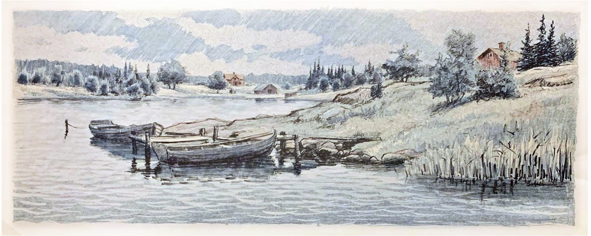 Landskap - Från Martin A via FB. Litografi troligen från 60-talet.