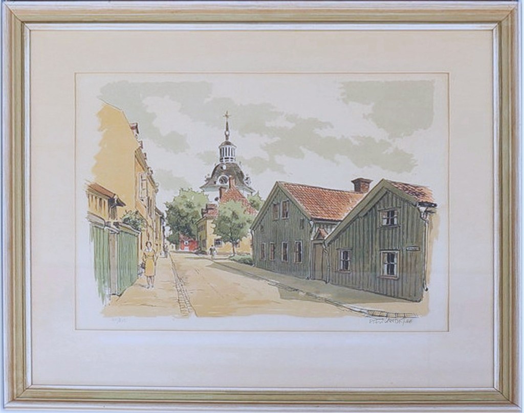 Västervik - S:ta Gertruds kyrka - 1966. Bild från Auctionet 2025-01-30.