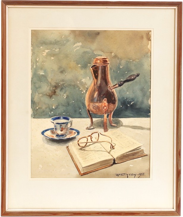 Bilder hämtade från Auctionet 2024-11-16. Stilleben från 1955.