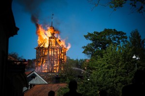 Nyköping - Östra klocktornet. Bild från SD (Södermanlands Nyheter)