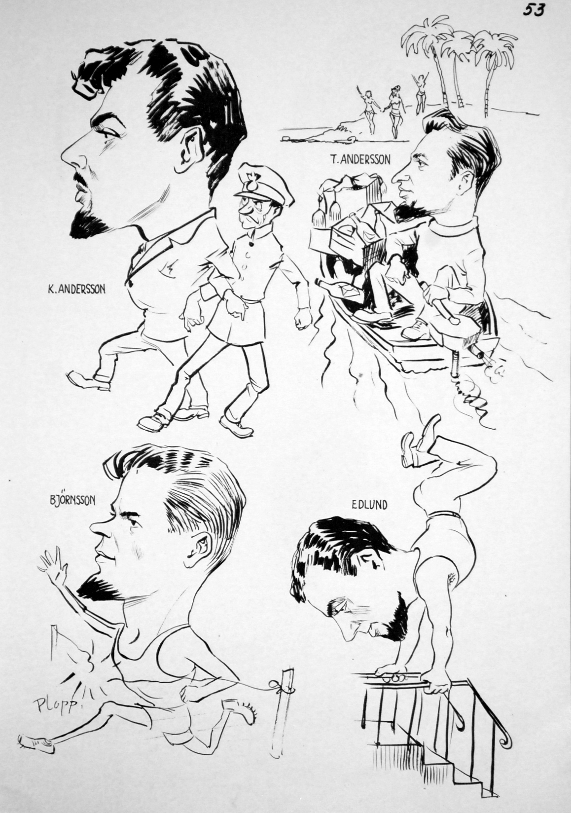 Karikatyr - Utdrag ur tidning "Focus" från Tekniska skolan i Katrineholm