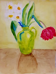 Farmor Ada - Blomvas från ritblock - AE - 1953