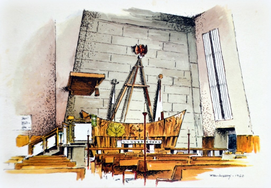 Oxelösund (Vykort 1960) - S:t Botvids kyrka_Altartavlan