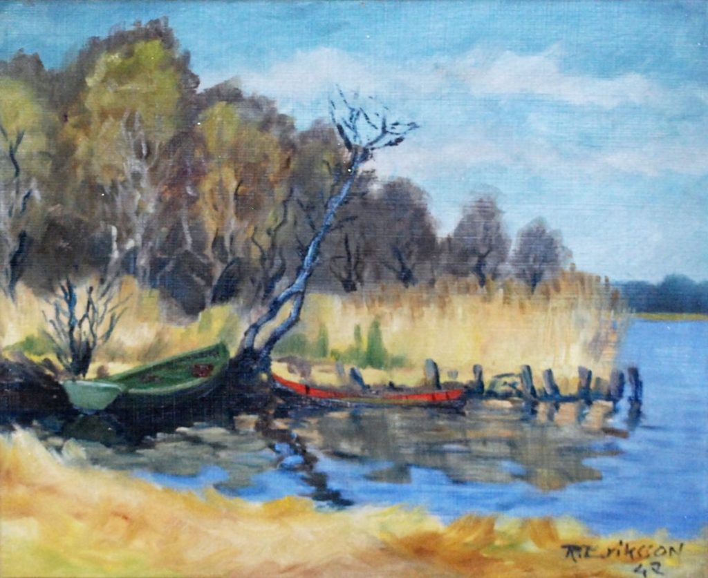 Olja - 1947 - Foto nedan visar när tavlan blev till.