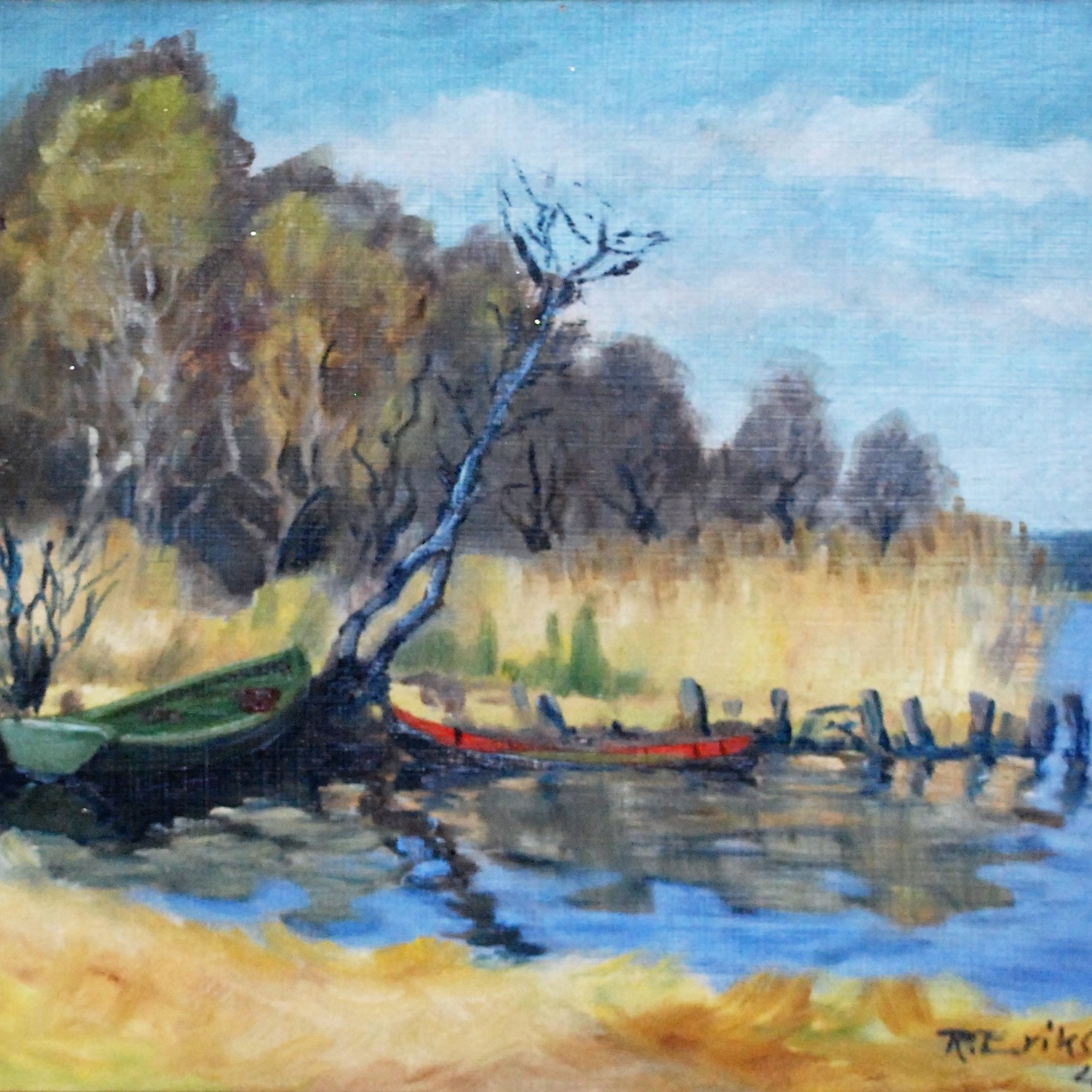 Olja - 1947 - Foto nedan visar när tavlan blev till.