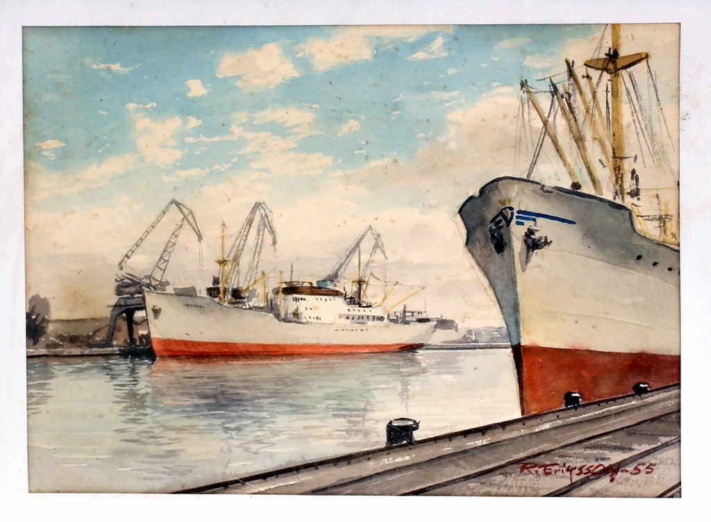 Norrköping - Hamnen 1955 - Bild från Auctionet 2018