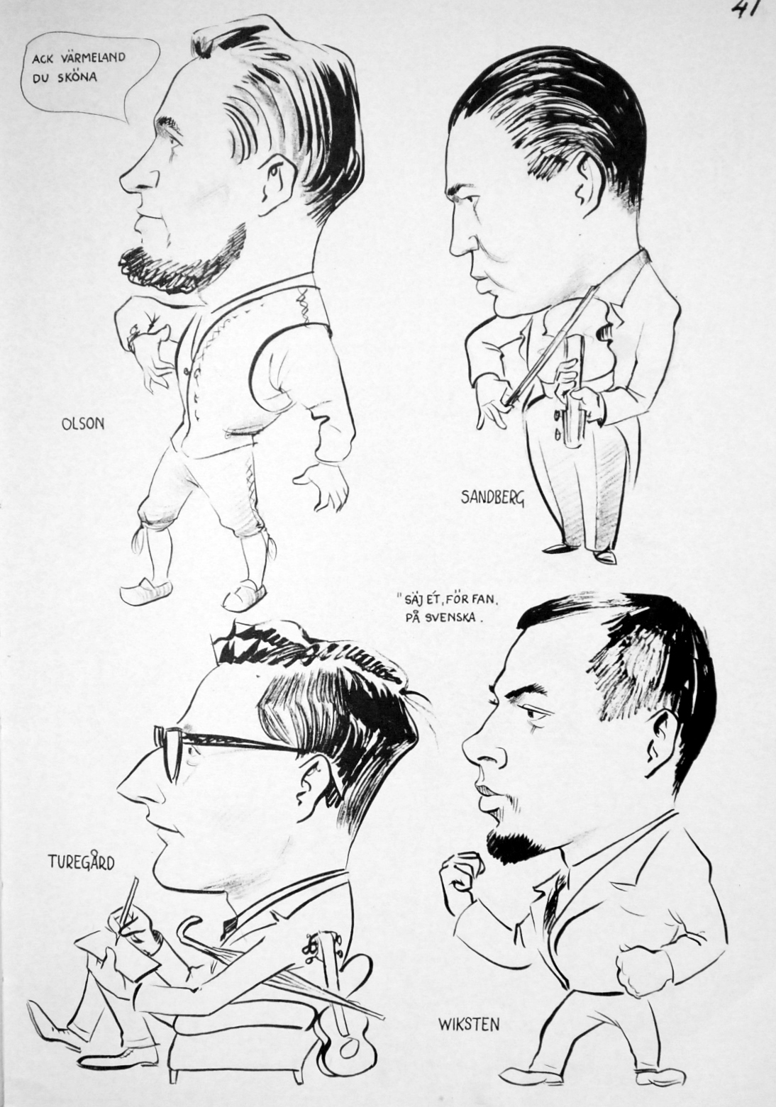 Karikatyr - Utdrag ur tidning "Focus" från Tekniska skolan i Katrineholm