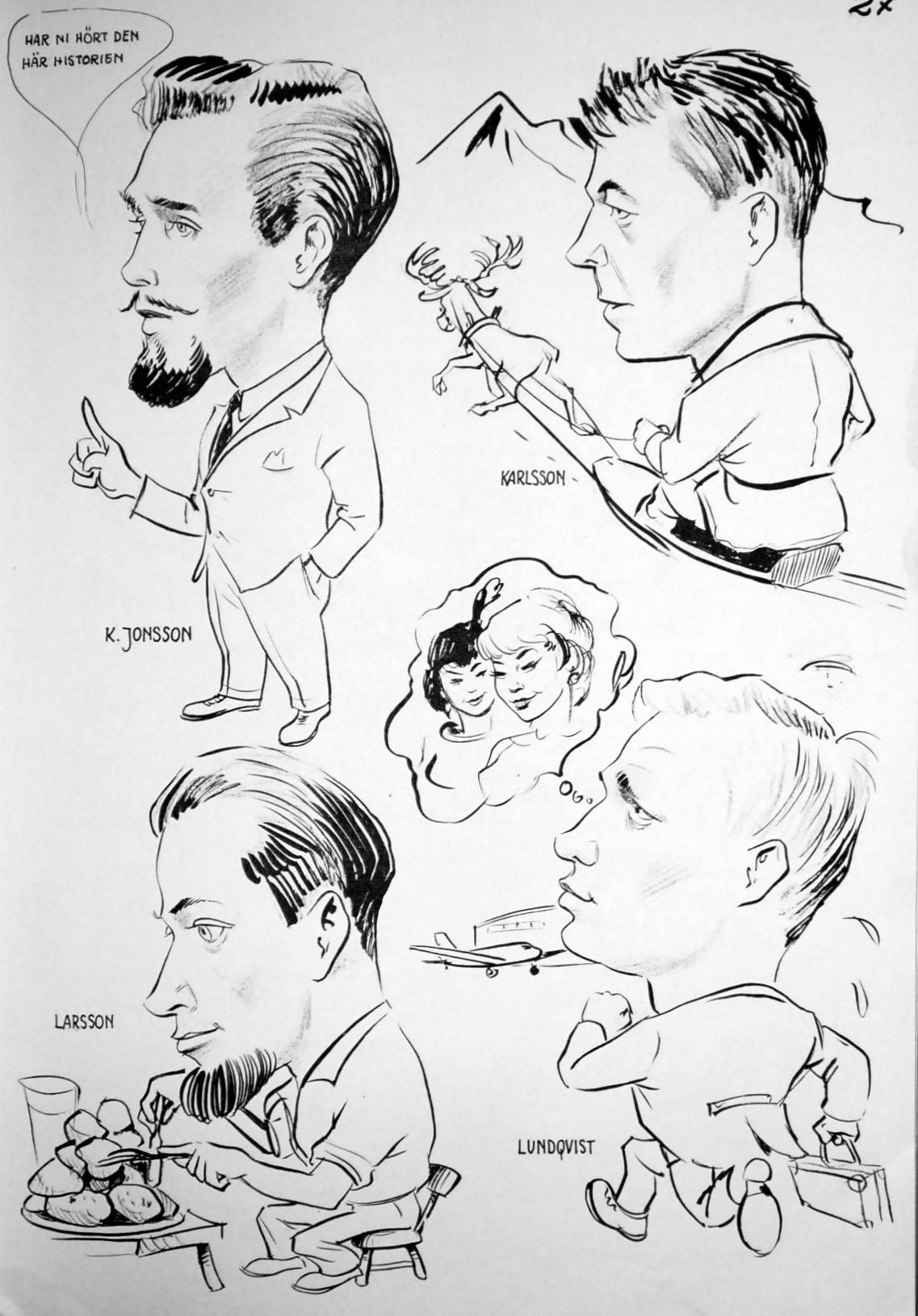 Karikatyr - Utdrag ur tidning "Focus" från Tekniska skolan i Katrineholm