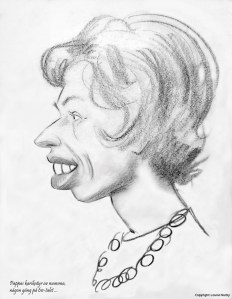 Karikatyr - Blyerts - Porträtt av min mamma