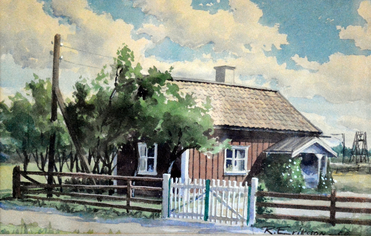 Akvarell - Åtorpet i Gistad - Bidrag från besökare. Tack Roger för det du delat med dig av.