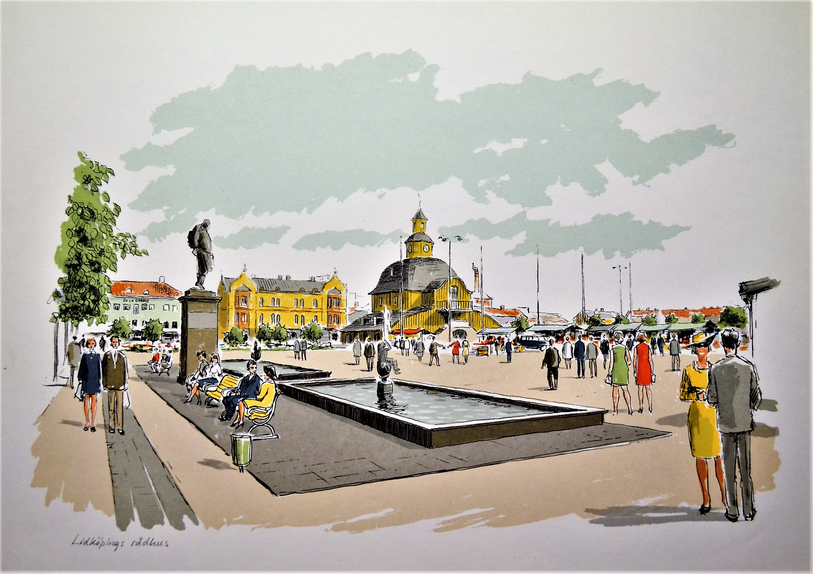 Lidköping - Torget med Gamla rådhuset