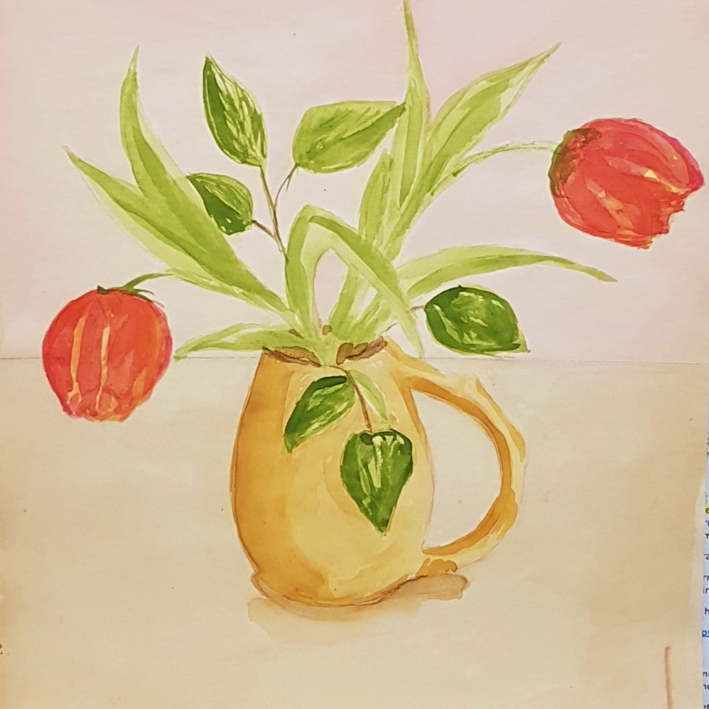 Farmor Ada - Tulpaner_från ritblock - AE - 1953