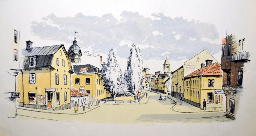 Norrköping - Holmentornet, från "Läroverksbacken".