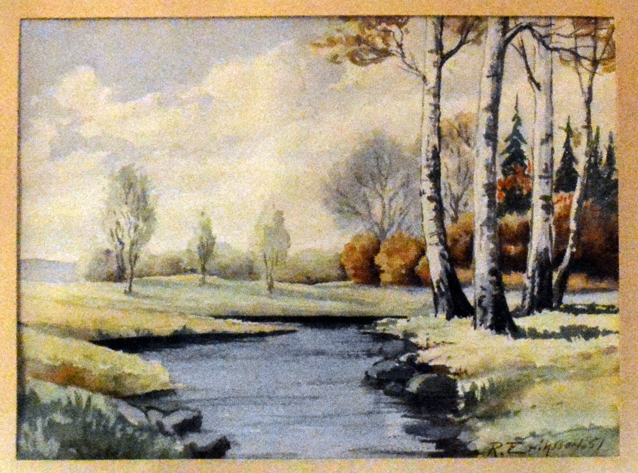 Landskap - Akvarell - Bidrag från besökare. Stort tack Roger, och tack för dem minnen du delgav.