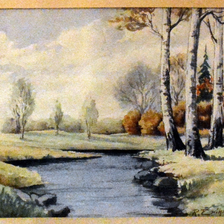 Landskap - Akvarell - Bidrag från besökare. Stort tack Roger, och tack för dem minnen du delgav.