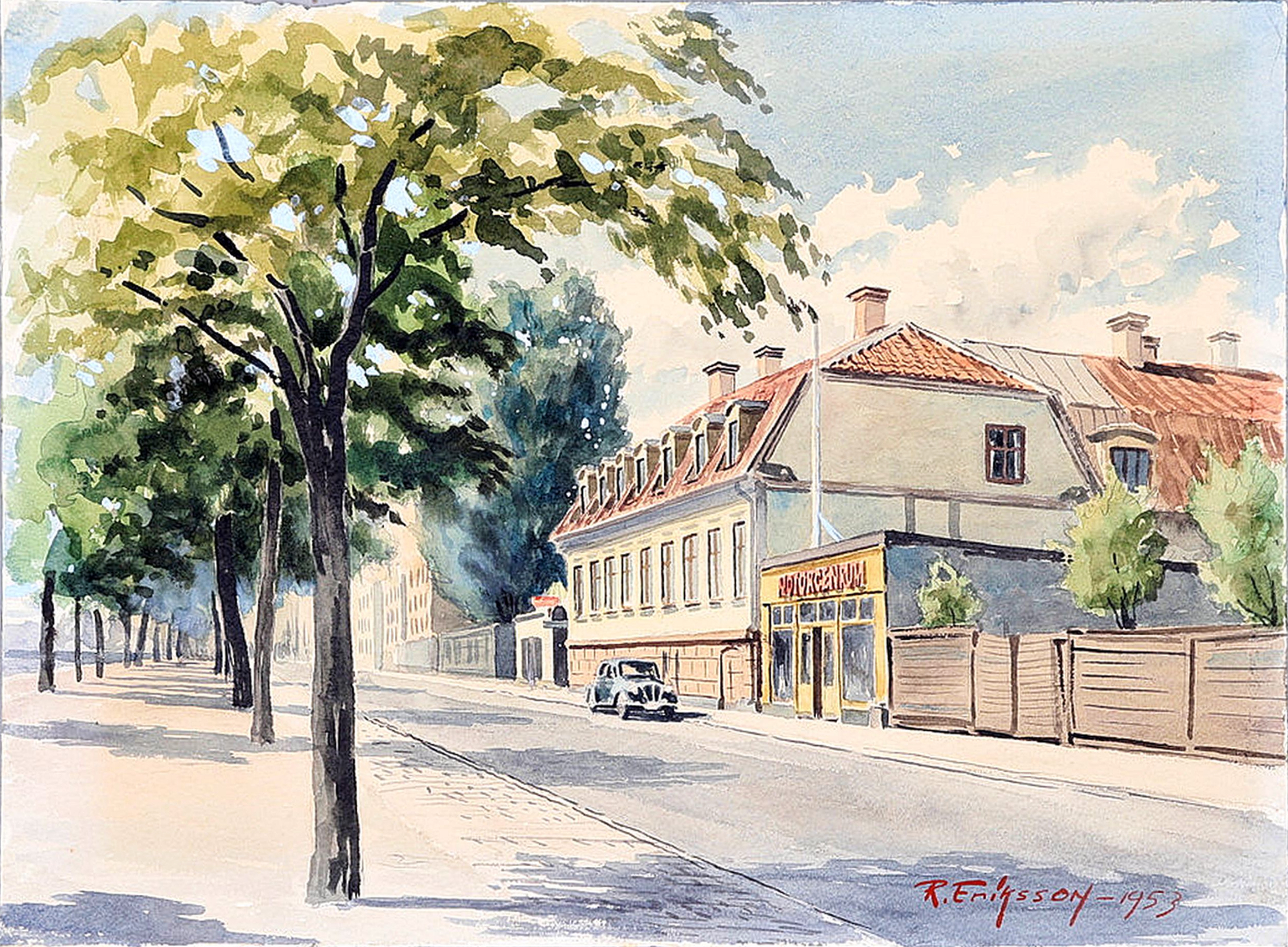 Norrköping - Akvarell - 1953 -Saltängsgatan / Kv Gubben