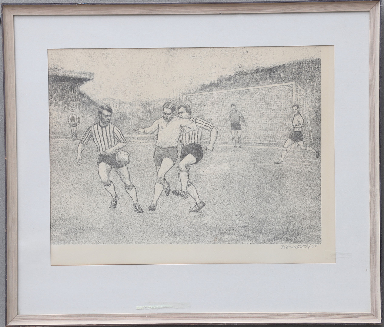 Idrottsparken i Norrköping - 1968 - Match mellan IFK - Sleipner med Gunnar Nordahl "in action".