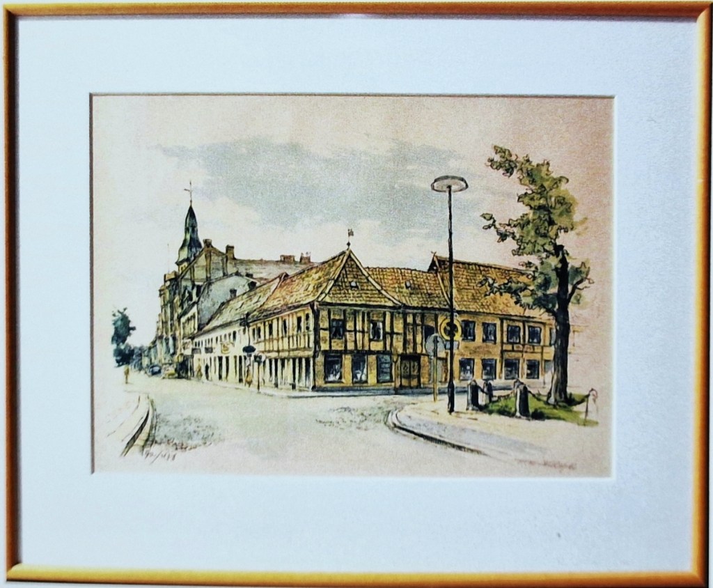 Lund - Bergmanska huset_Glädjen_1960 - Ett 1930-talsmotiv, troligen från något fotografi.